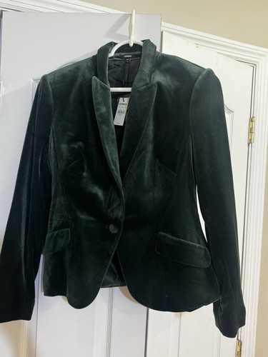 Express green velvet - green, blazer