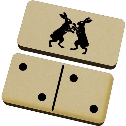 Boxing hares domino set with - 'boxing, hares'