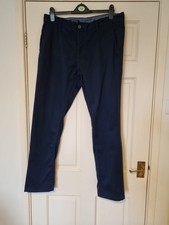 JEFF BANKS NAVY STRETCHY TRS 36W 42 LEG