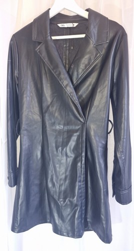 Zara black faux leather - faux, look