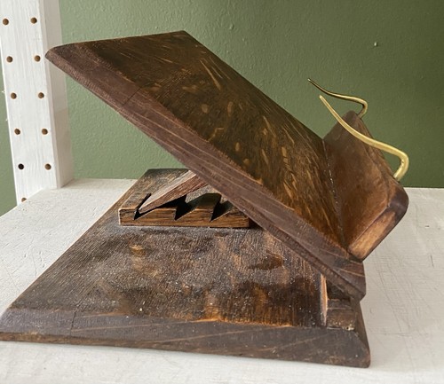 Vintage solid oak brass - oak, book