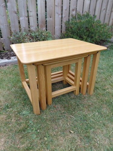 Soild oak louis nest tables - of,