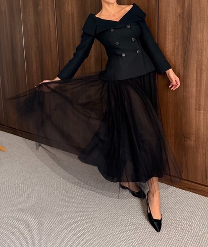 Dior tulle maxi skirt black - skirt, in