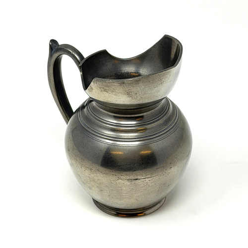 Vintage french pewter creamer - french,