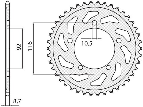 Rear sprocket 4542 kawasaki - sprocket, 41