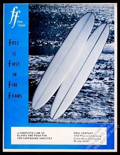 1964 foss foam surfboard - foam,