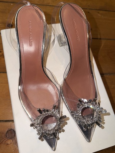 Amina muaddi silver clear - muaddi, silver/clear
