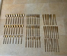 Thailand Bamboo Brass Vintage Cutlery-72 Pieces