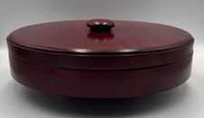 Vintage Wooden Lazy Susan with Lid Wood Height 4” D 13”