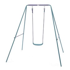 Plum Garden Kids Swing Single Metal Teal Purple Classic Outdoor Adjustable