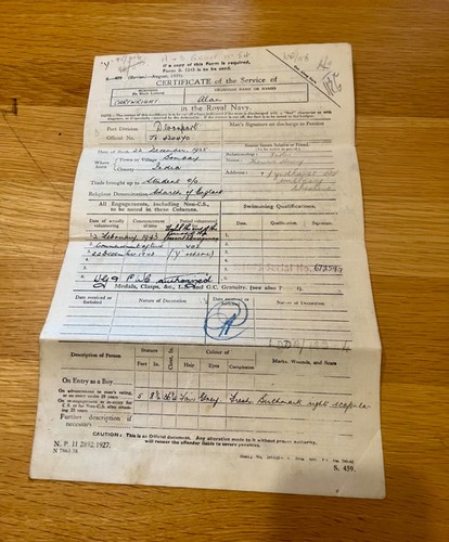 Ww2 royal navy certificate - ww2,