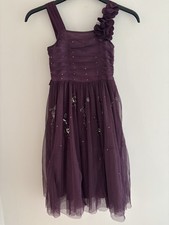 Next Signature GIrls Purple Grape tulle Party Bridesmaid Dress   - Age 8 years