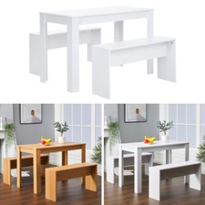 Wooden Dining Table and 2 Chairs Bench Set Space Saver Kitchen Furniture 6 Seats