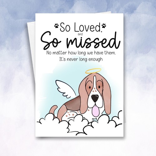 Personalised dog sympathy card - personalised,