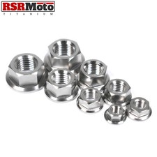 Titanium Hex Flange Nuts M5 M6 M7 M8 M10 M12 x0.8 x1.0 x1.25 x1.5 Pitch