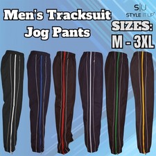 Mens Tracksuit Jog Pants Jogging Bottoms Trousers Joggers Cuffed Hem Zip Pockets
