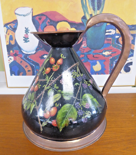 Vintage hand painted copper - painted, 1