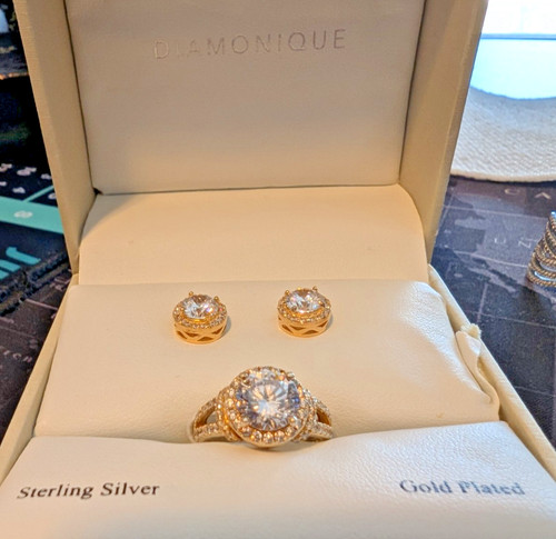 Qvc diamonique 14k - gold, clad