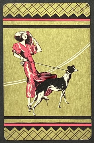 Pretty lady with - dog, art