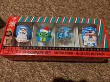 NEW - Disney - Star Wars - The Mandalorian - Christmas Glassware - Set of 4    K