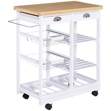 Homcom rolling kitchen island - kitchen,