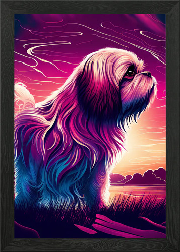 Beautiful shitzu dog framed - a,