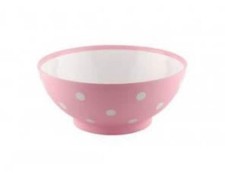 Round Spotty Salad Snacks Serving Bowl Pink 035L