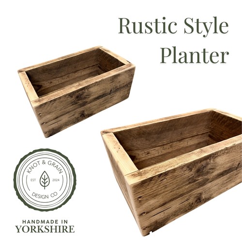 Rustic wooden patio planter - wooden,