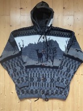 Vintage Ecuador knitwear hooded chunky knit jacket 100% pure wool size large