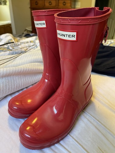 Hunter short rain boots red - rain,