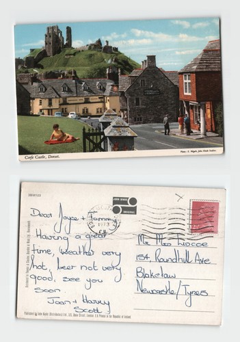 Postcard corfe castle - postcard, dorset