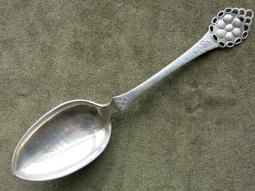 Antique solid silver planished - antique,