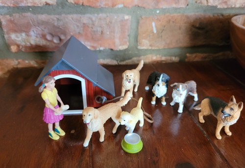 Schleich dog kennel girl - kennel,, and