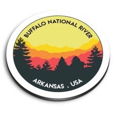 1x Round Fridge MDF Magnet Arkansas USA Buffalo River #59354
