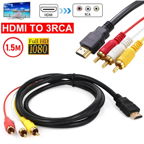 Hdmi male 3 rca video - male,