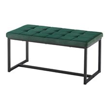 Green Velvet Padded Bed Bench Dining Bench Ottoman Stool Living room Modern
