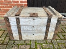 antique wooden chest storage box old lined original looking looks great as is