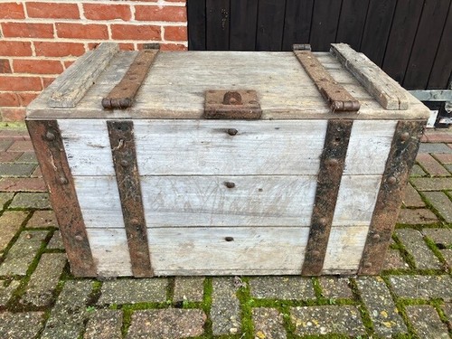 Antique wooden chest storage - wooden,