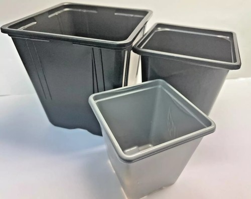 Square plastic plant pots - square,