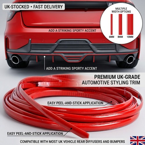 Red car bumper trim - red,