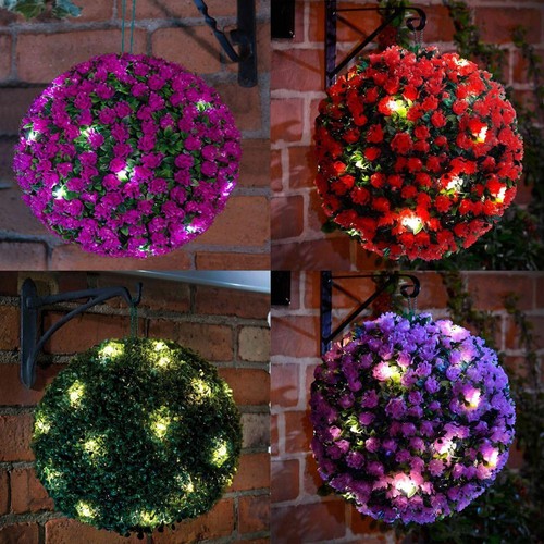 28cm solar powered topiary 2pk - solar,