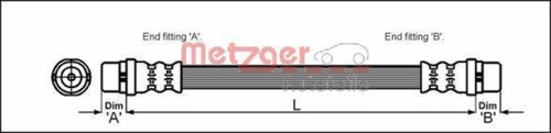 Metzger brake hose for - , audi