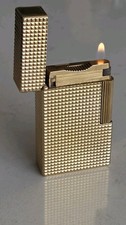 Vintage S.T Dupont Line 1 Gas Lighter Gold Plated Works Order