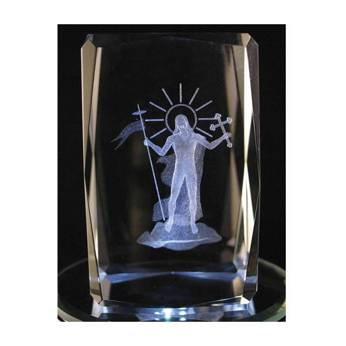Laser engraved crystal risen - laser,