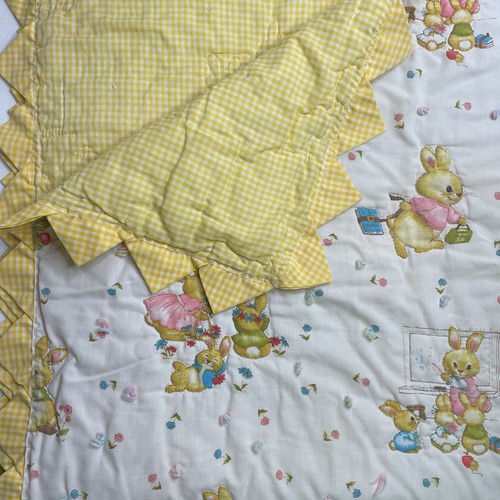 Vtg baby blanket crib quilt - blanket,