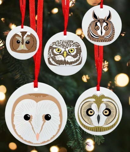Owls britain christmas tree - owls,