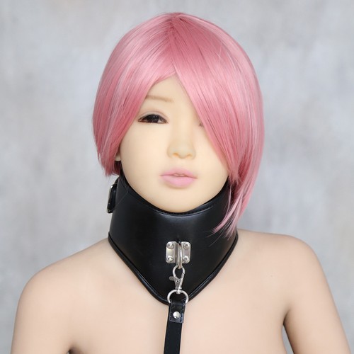 Black soft leather neck corset - leather,