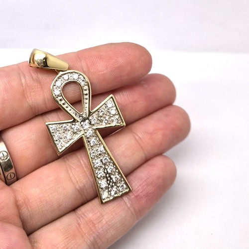 9ct gold ankh cross pendant - 9ct,