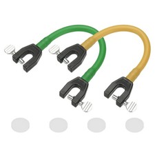 Ski Tip Connector, Snowboard Clip Ski Training Aid 2 Pcs&Dark Green/Dark Yellow