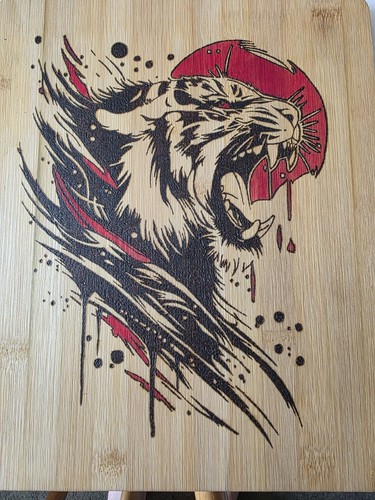 Hand burnt pyrography bamboo - hand,